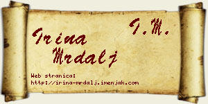 Irina Mrdalj vizit kartica